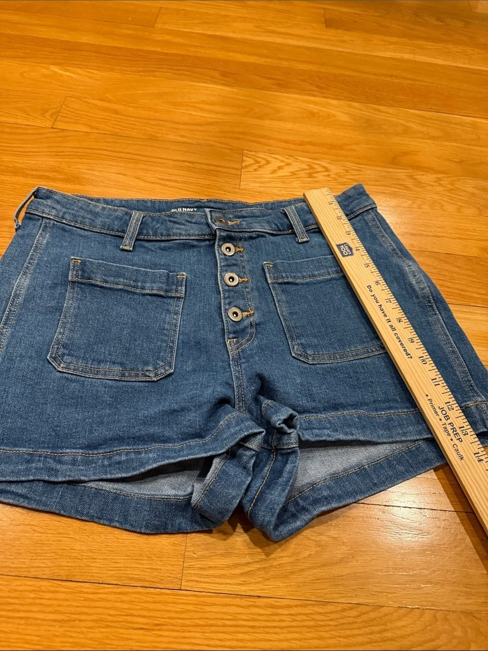 Old Navy button fly high-rise jeans shorts size 12.
